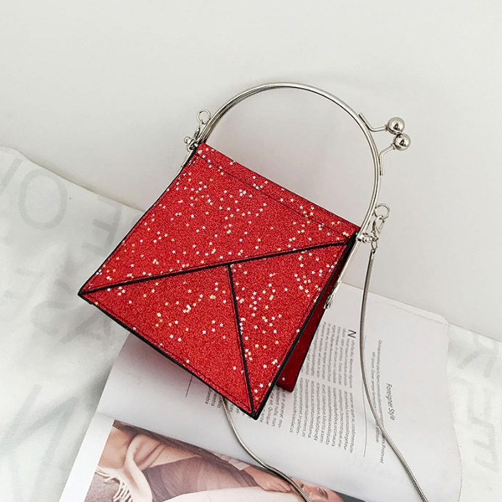 ❤️HP❤️New! Red Glitter Top Handle Crossbody Bag - Picture 7 of 8
